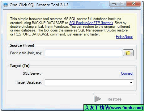 One-Click SQL Restore 2.1.3正式免安装版[数据库一键恢复工具]