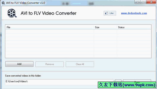 AVI to FLV Video Converter 1.0免安装版[AV视频文件转换器]截图（1）