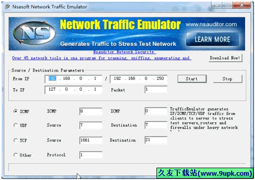 Traffic Emulator 1.8免安装版[服务器压力测试器]