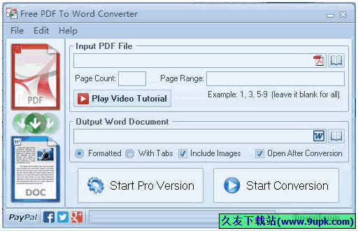 Free PDF To Word Converter 1.6正式版[PDF转WORD转换工具]截图（1）