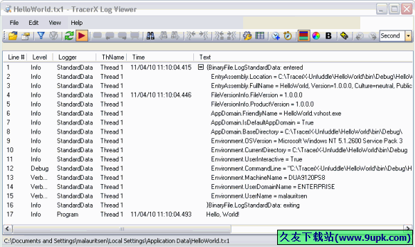 TracerX Logger 6.1.1免安装版[.NET日志查看器]