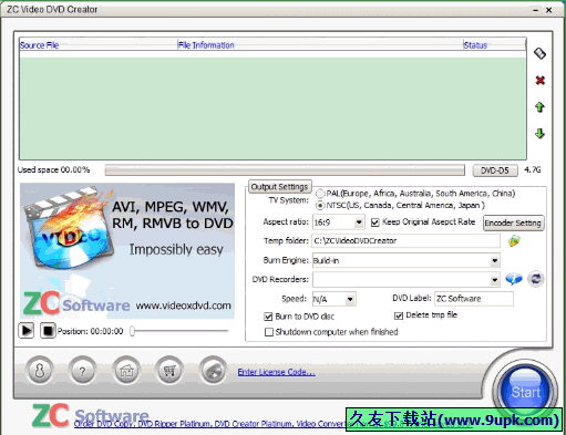 ZC Video DVD Creator 6.6.5正式版[DVD光盘刻录器]