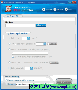 Wondershare PDF Splitter 1.5.0.0免安装特别版[PDF文件分割工具]截图（1）