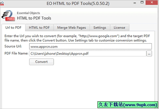 EO HTML to PDF Tools 5.0.50.2免安装版[HTML转PDF工具]截图（1）