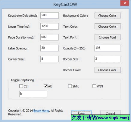 KeyCastOW 2014免安装版[电脑屏幕按键显示器]
