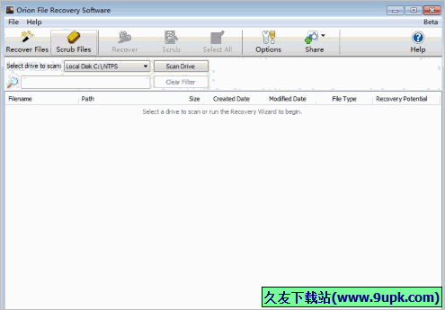 Orion File Recovery software 1.11正式免安装版[误删文件恢复软件]截图（1）