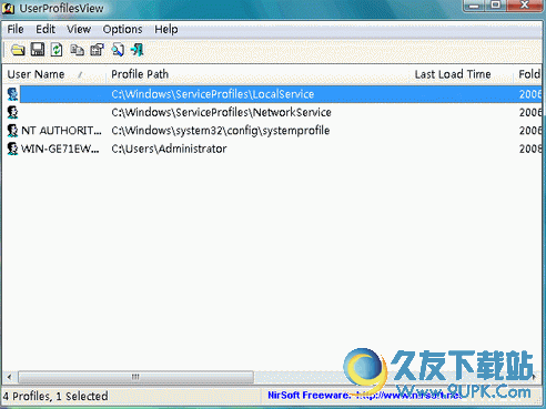 UserProfilesView[本机用户配置查看器软件] 1.10 中文免安装版