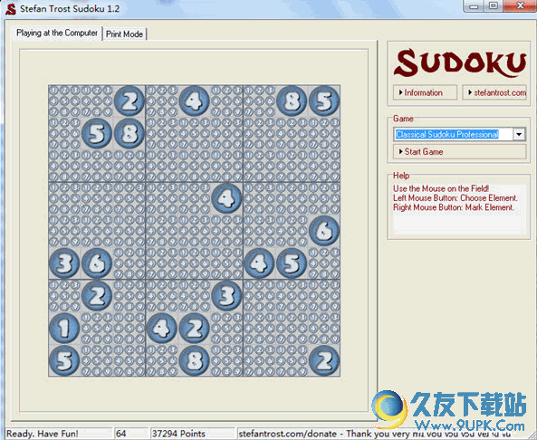 stefan trost sudoku 1.2 免安装版[数独游戏]截图（1）