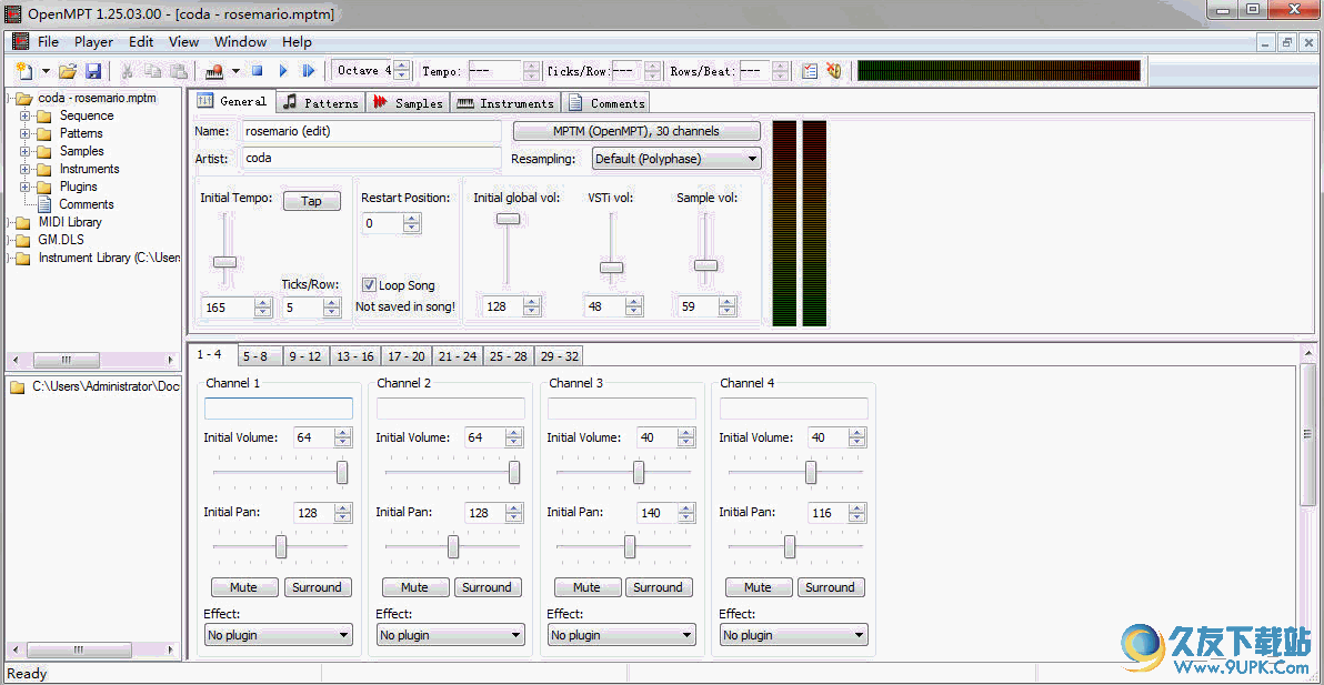 OpenMPT[音频处理工具软件] V1.25.03.00 免费版截图（1）