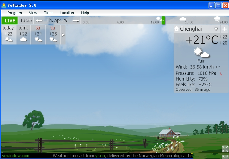 YoWindow 4.0.94 (支持全球几十万个城市天气预报) 免费版截图（1）