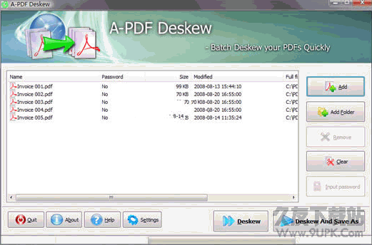 A-PDF Deskew(PDF纠正扫描图像倾斜软件) 3.5.4免费版截图（1）