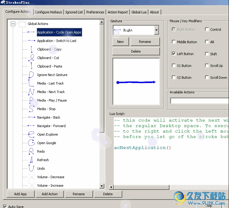 StrokesPlus X64(支持脚本动作的鼠标手势软件) 2.8.4.0官方版截图（1）