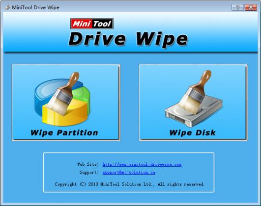 MiniTool Drive Wipe 轻松擦除磁盘或磁盘分区中数据 v5.0 官方版[永久免费]