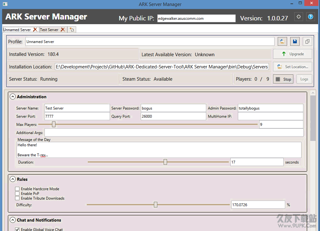 方舟生存进化开服工具(Ark Server Manager) v1.0.0.42 官方绿色版截图（1）