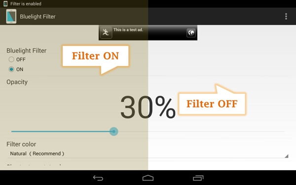 蓝色光波过滤器(Bluelight Filter for Eye Care Full) v1.942 Android版截图（1）