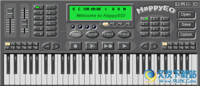 HappyEO电子琴[键盘模拟电子琴软件] v3.12 中文安装版截图（1）