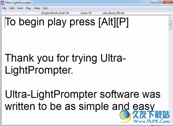 Ultra-LightPrompter单机版 V1.3.2 官方安装版[提词器工具]截图（1）