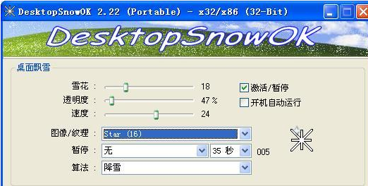 DesktopSnowOK 3.14绿色中文版截图（1）