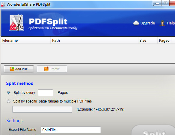 Wonderfulshare PDF Split 2.0.2官方版截图（1）