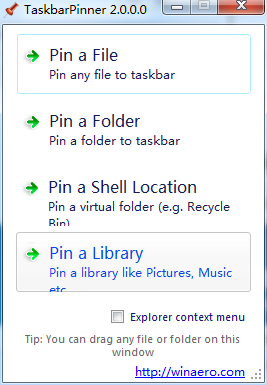 taskbar pinner 2.0绿色免费版截图（1）