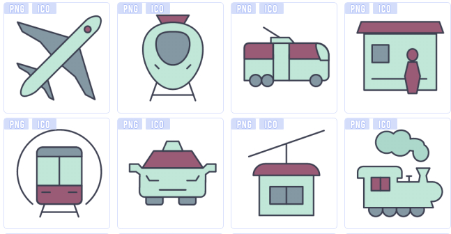 小清新交通工具图标 1.0绿色版截图（1）