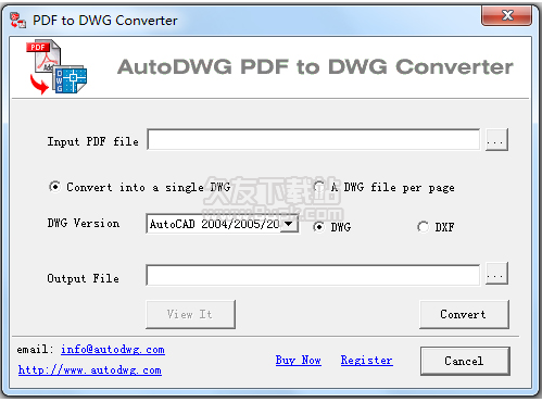 AutoDWG PDF to DWG Converter 3.0英文版截图（1）