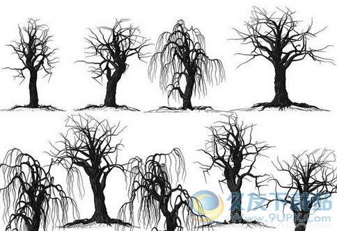 10类枯干的树木photoshop笔刷插件 1.0绿色版截图（1）