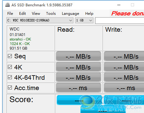 AS SSD Benchmark 1.9.5986.35388汉化免安装版截图（1）