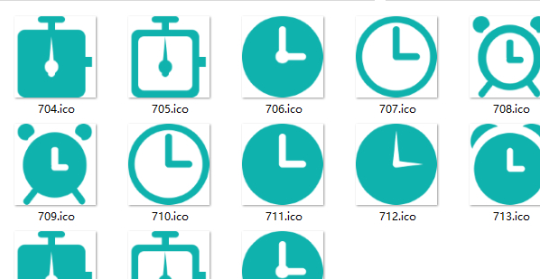蓝色时钟系统图标软件